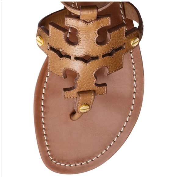 Tory Burch Phoebe Tan Leather Flat Thong Sandal Royal Tan Brown US Size 7 - Picture 6 of 14